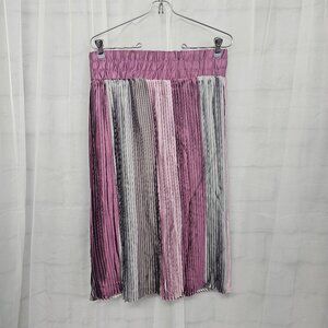 Evy's Tree Skirt Purple Pleated Midi Satin Fairy Goth Whimsygoth M NWT
